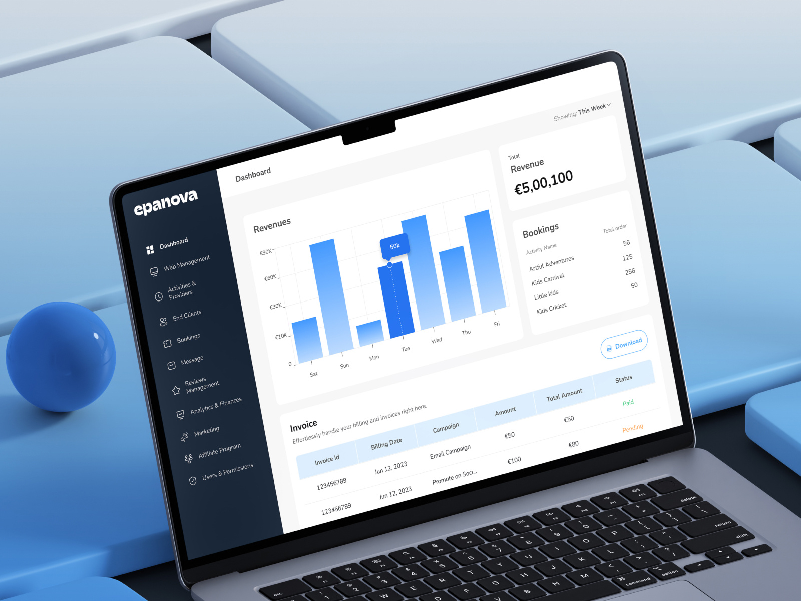 Epanova | Revenue Management Website UI best app design dashboard dashboard app dashboard ui finance financial management minimal modern dashboard ui netro netrosystems revenue saas software agency startup statistics ui ux user dashboard web design