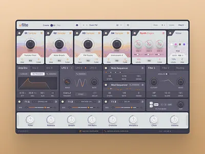 Wavea - Flite Create - Multi Sample Plugin gui interface design musicproduction musicsoftware plugin uidesign vst vst plugin vsti vstplugins