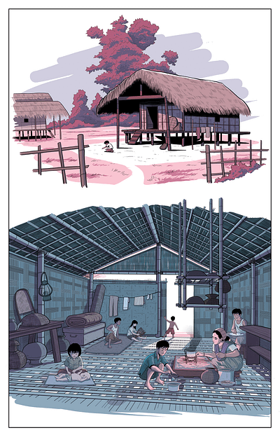 'Tabu Taid' Museum Panel Illustrations 2d design digital hand drawn illustration museum art print