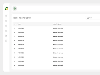 SIMAN – Subject Master Data cleandesign cleanui design siman studentattendance subject ui uidesign webdesign