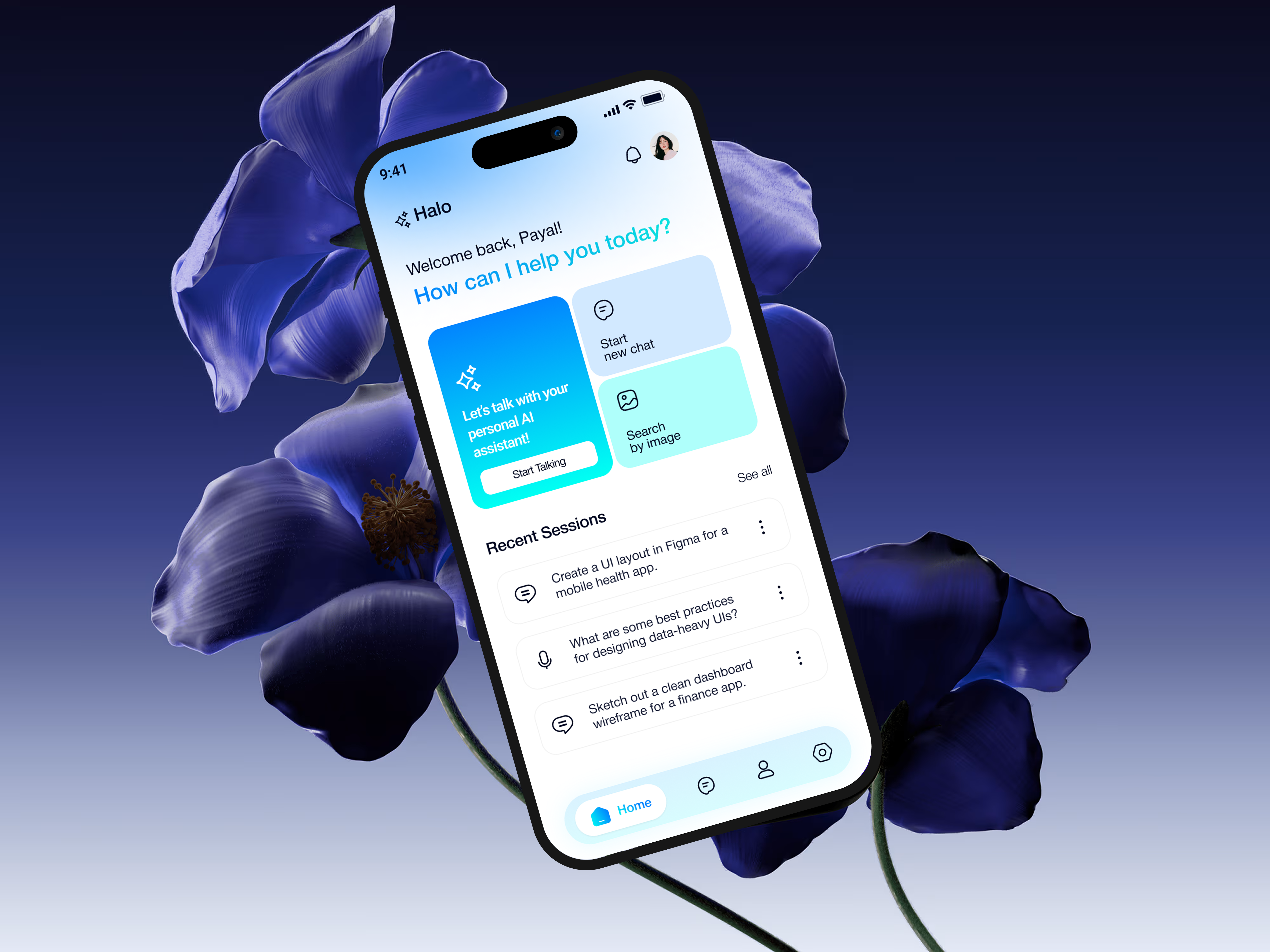 AI Chatbot App ai appdesign artificial intilligence branding dailyui100 design freelancer graphic design graphicdesign illustration logo productdesign typography ui uiuxdesigner ux vector webdesign website websitedesign