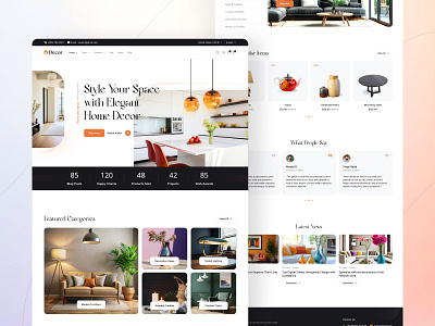 Home Decor Landing Page branding design figma figma designer home decor home decor landing page home decor website home decor website design illustration landing page design logo minimal ui ui ux uidesign ux design visual designer