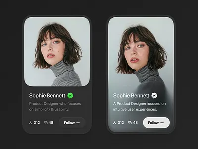Dark or Light? card clean minimal profile profile card ui design