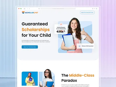 ScholarLyst – Responsive Scholarship Landing Page UI edtechui educationplatform figmadesign herosection landingpage middleclasssolutions mobilefirst responsivedesign scholarships uiuxdesign uxforgood webdesign