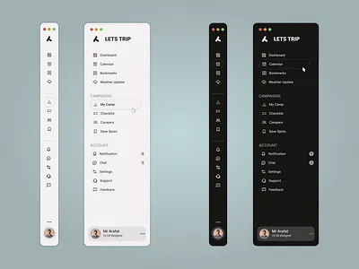Sidebar Navigation concept for Dashboard dark navigation menu nav navigation product design product menu sidebar ui design user interface