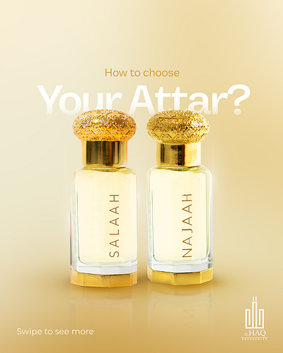 Attar 101 - Social Media Carousel Design for AL Haq Fragrance social media product showcase
