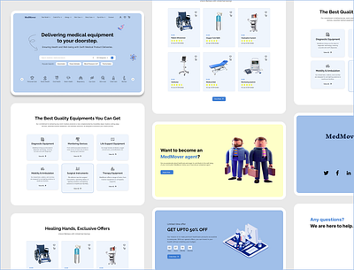 MedMover - Website Landing Page branding creative webdesign daily webdesign dailyinspiration design freelancer webdesign herosectiondesign illustration landing page logo medicalwebdesign medicalwebsite ui uidesign uiux userinterfacedesign websiteinspiration websiteinspo