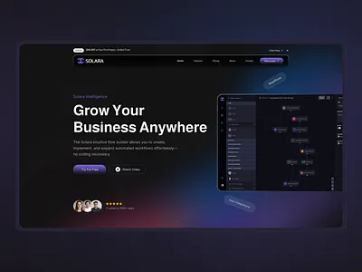 Solara - No-Code Workflow Automation Platform aiworkflows automationmadeeasy branding figmadesign nocodeplatform nocodetools uidesign uiux workflowautomation