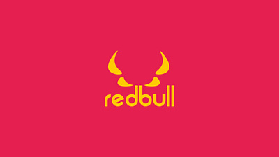 REDBULL - Logo Redesign 🟡🐮🔴 brand branding concept design graphic graphic design illustrator logo redbull redesign