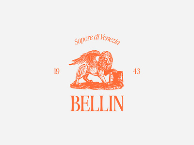 Bellin branding design graphic design illustration italia lion logo logo design logotype orange typography vector vintage