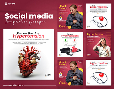 Hypertension Awareness & Heart Health Social Media Post banner design facebook marketing facebook poster fb post instagram poster social media marketing social media medical banner social media post square banner