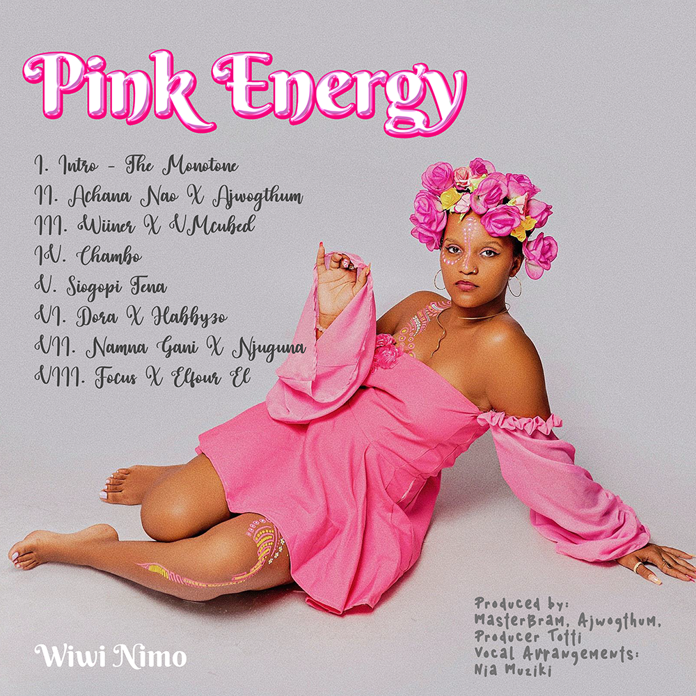 Album Tracklist Cover Design – Wiwi Nimo’s Pink Energy albumart musicdesign tracklistdesign
