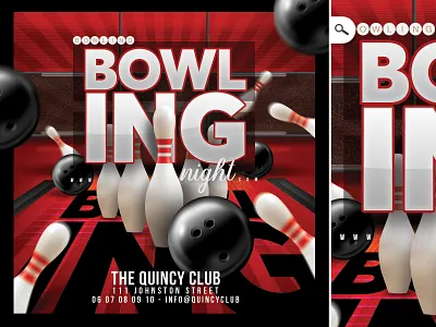 Bowling Game Night Flyer pin tournament
