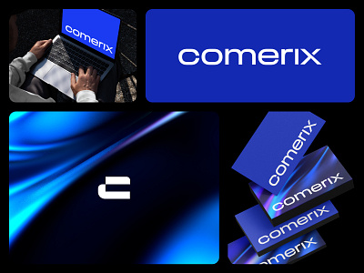 Comerix Brand blue brand brand mark branding business cards gradient gradient brand icon identity logo logodesign macbook madebyswish modern logo tech brand technology type logo ui