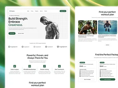 Gym website design graphic design gym ui website