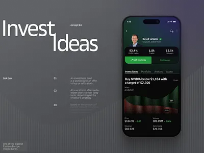 Invest Ideas, FinTech Mobile App app design banking charts data visualisation fintech imvestments portfolio profile page