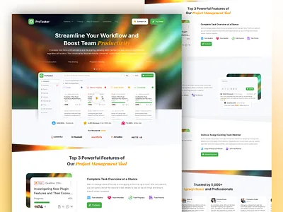 SaaS Project Management Landing Page modern web design saas websites