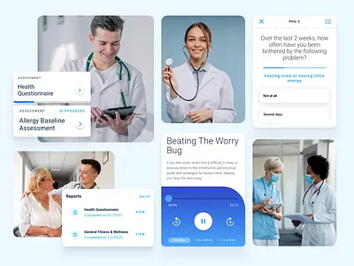 UI for a digital health assessments platform app branding digital design graphic design redesign ui ux
