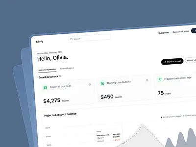 Savvly - Retirement Investment App app app design dashboard figma fintech retirement ui ui design uiux design user interface ux ux design
