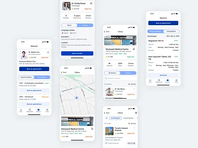 Medoc - Healthcare Mobile App Design app design book online design figma healthcare medical mobile app ui ui design uiux design user interface ux ux design