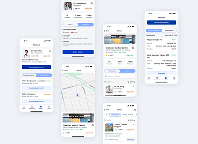 Medoc - Healthcare Mobile App Design app design book online design figma healthcare medical mobile app ui ui design uiux design user interface ux ux design