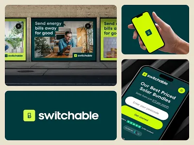 switchable app branding clean design eco energy logo madebyswish modern poster design solar solar power switch switchable ui ux website website design