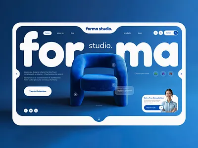 Furniture Website Concept for Forma Studio branding design designinspiration e commerce figma furniture furniture landing page design landing page landing page design landing page for designer chairs modern ui ui ux uxui design web design website design
