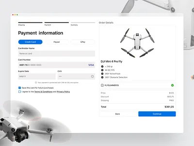 DJI - Checkout Screen checkout dailyui dji ui ux