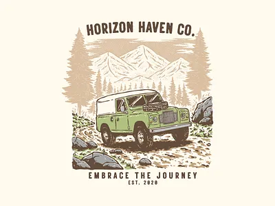 Horizon Haven Co. T-Shirt Design branding design graphic design illustration logo mountain nature outdoor overland ui ux vector