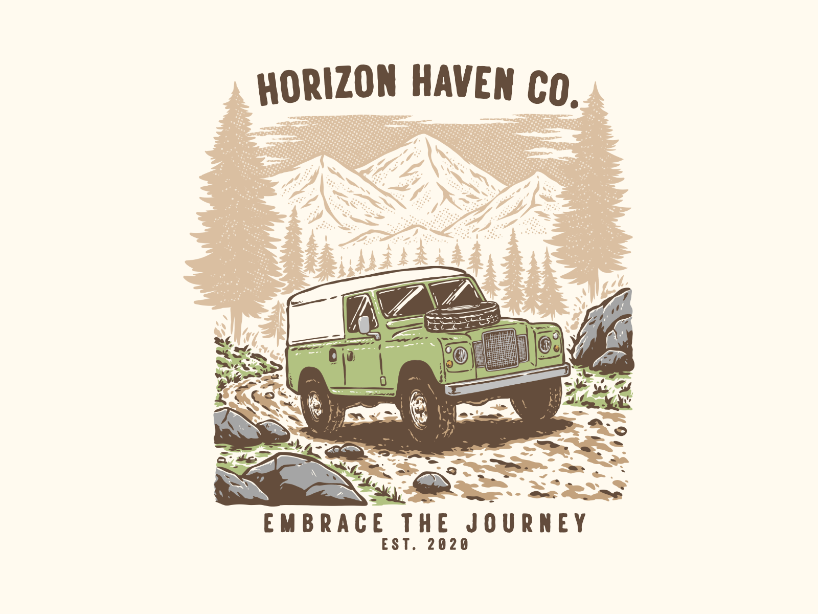 Example of Vintage Outdoor Mountain Illustration