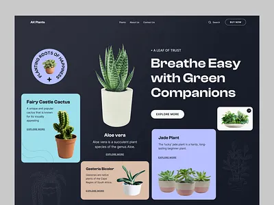 AK Plants Banner Design 2025 design banner design clean ui design dribbble garden green greenish header design home page landing page minimal deign online store plants theme trees ui uiux web design website