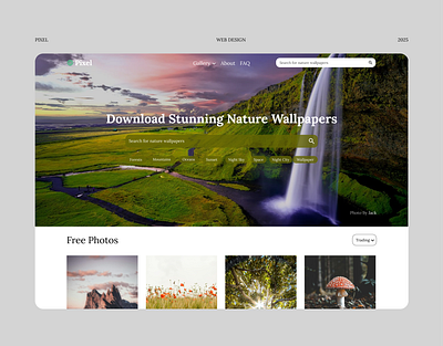 Wallpaper Website Design branding design figma graphic design lending page mobile design nature nature wallpapers site ui user experience user interface ux wallpaper wallpaper website web design website website design