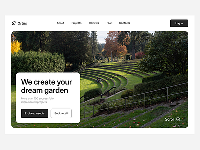 Ortus | Landscape Studio Landing Page Hero agency bento design designconcept figma hero herosection interface landing landingpage landscape main studio ui uiux ux webdesign