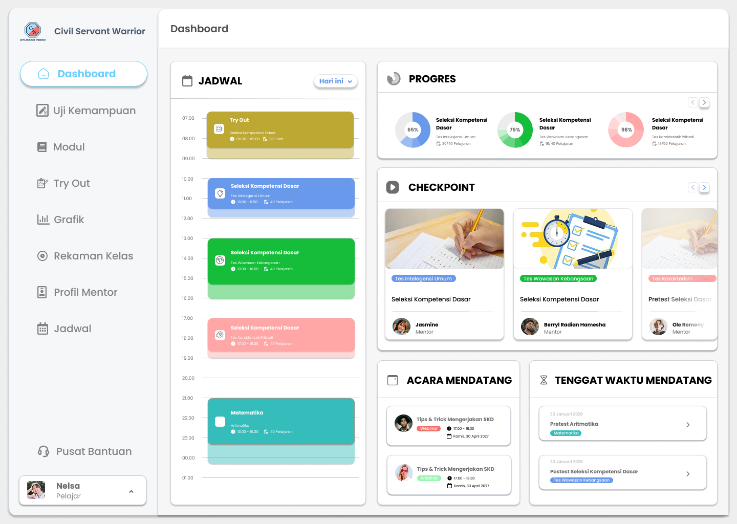 Civil Servant Warrior - Learning Management Dashboard dashboard learning management system lms student ui ui web web web design