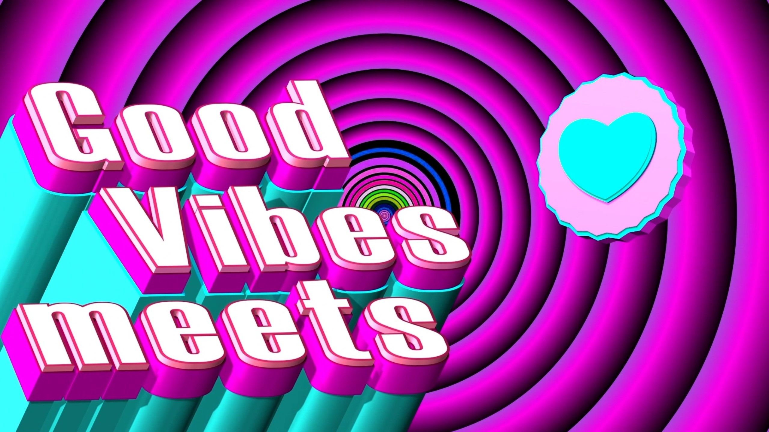 Good Vibes Meets - Animation Logo 2d 3d 3d element ae after effects animation art atom composition creative design font good heart logo logotype meet text typography vibes