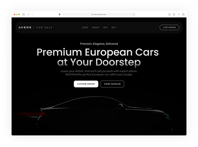 Premium Сar Sales Landing black clean ui design figma landing minimalism premium ui white