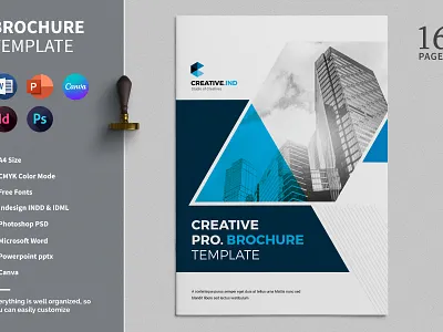 Company Brochure 16 Pages brand branding brochure brochure template creative design graphic design template