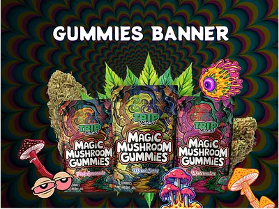 Redesign Gummy Banner banner design branding cbd email design email design landing page social media post webdesign