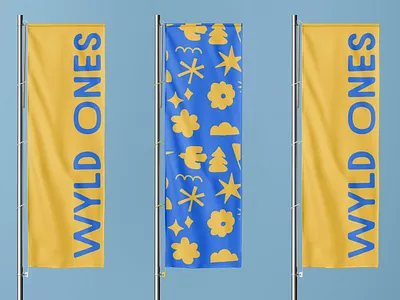 Banner designs 💛🌀 banner blue branding flags illustration team yellow