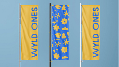 Banner designs 💛🌀 banner blue branding flags illustration team yellow