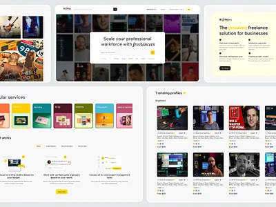 Artist Freelancing Landing Page UI agency ai music freelancer freelancing app design landing page marketplace minimal music app music artist hiring platform product app ui ui design uiux web design website