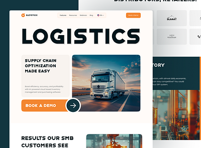 Supply Chain - logistics landing page agency app design cargo container interface international delivery landing page logistic logistics company logistics website service shipment supply chain transport transporting truck ui ux web design website