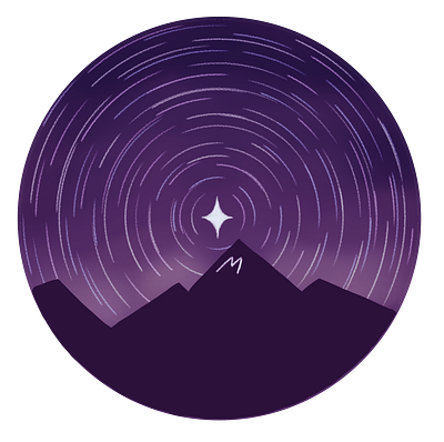 M Mountain Sticker Design