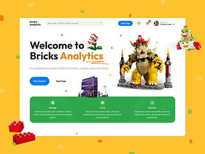 Bricks Analytics Landin Page ai branding graphic design landing page logo ui ux ui design web design website