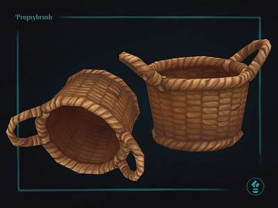 Stylized Wicker Basket 3d 3d artist 3dart 3dartist artstation basket design game art game asset game design gameart hand painted handpainted low poly lowpoly stylized wicker wicker basket