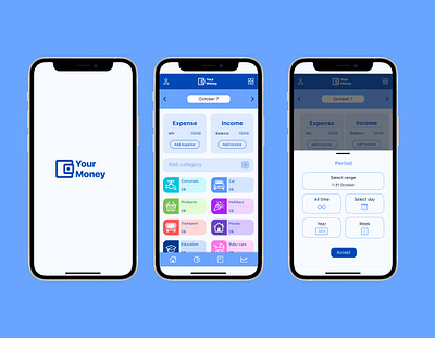 Mobile app UI/UX design | Your Money branding logo ui