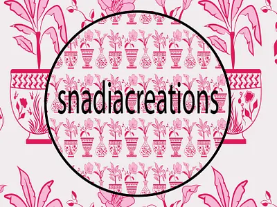 Vintage Potted Plants botanical fabric designer fabric print floral garden home decor hot pink interior design minimalist nature outdoor plants potted plants seamless pattern spring summer textile design vector vintage wallpaper design