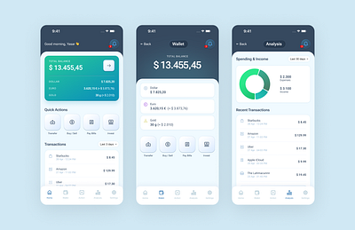 Finance App mobile ui design banking cleanui dashboard finance fintech graphic design modernui ui design ux design wallet