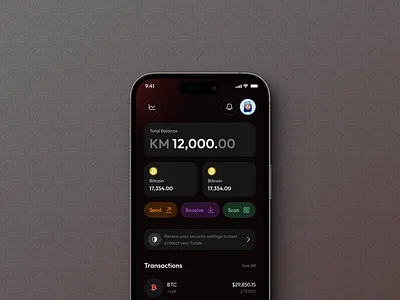 Bitcoin Wallet Mobile App UIUX Design bitcoin conversion clickable mockup crypto crypto wallet mobile app mobile app wallet prototype receive crypto receive money send crypto send money ui ui ux web3