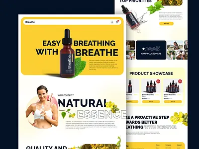 Breathe Natural UX UI Design branding design graphic design landing page logo product ui ux ui design web design